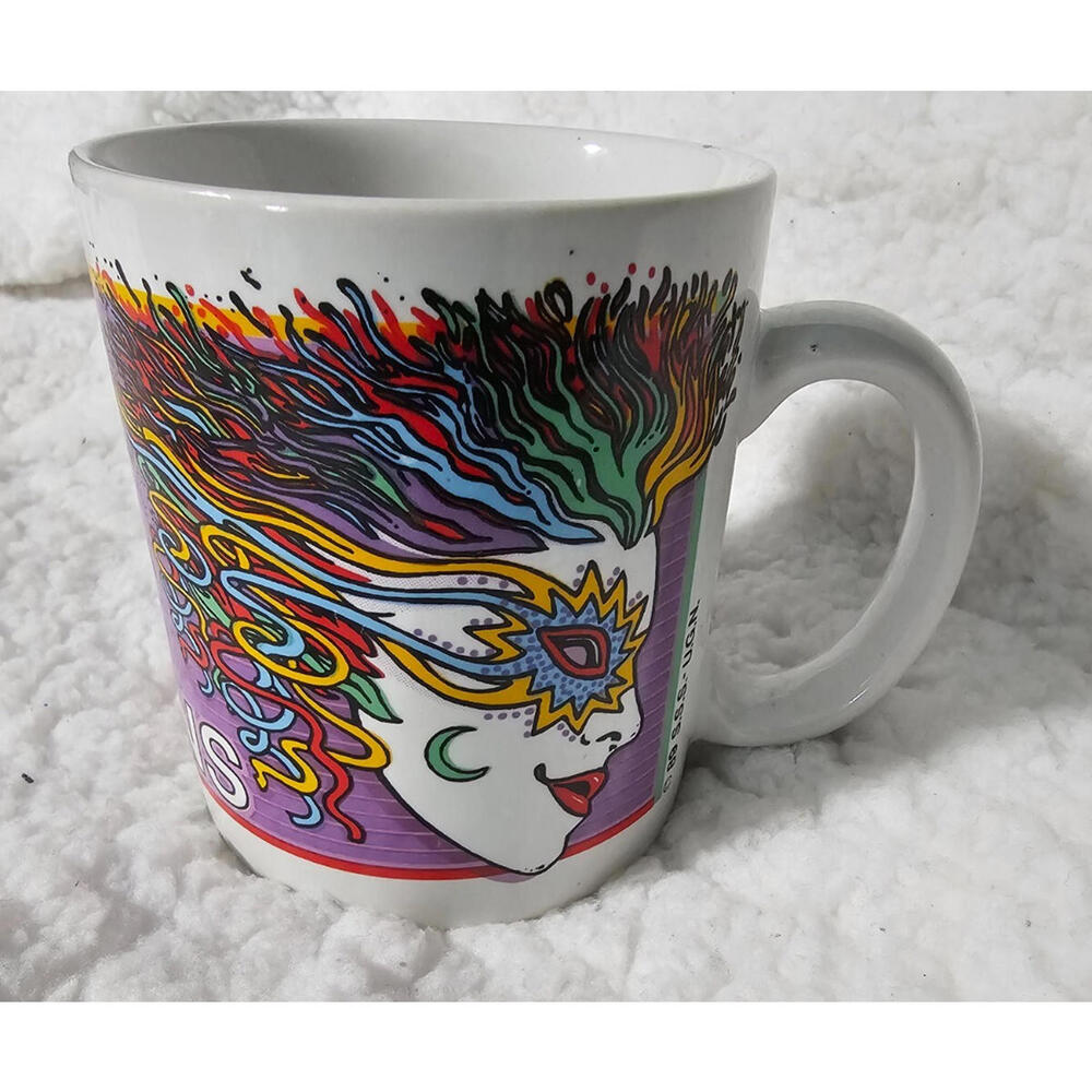 Vintage 1998 New Orleans Mardi Gras Masks Coffee Tea Mug Cup Bourbon Street 4"